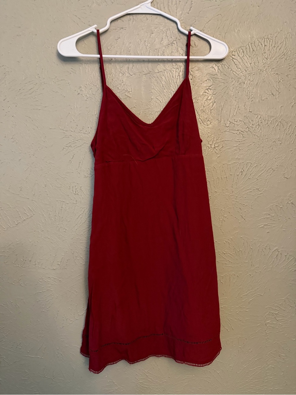 freebird Deep Red Slip Dress with Spaghetti Straps